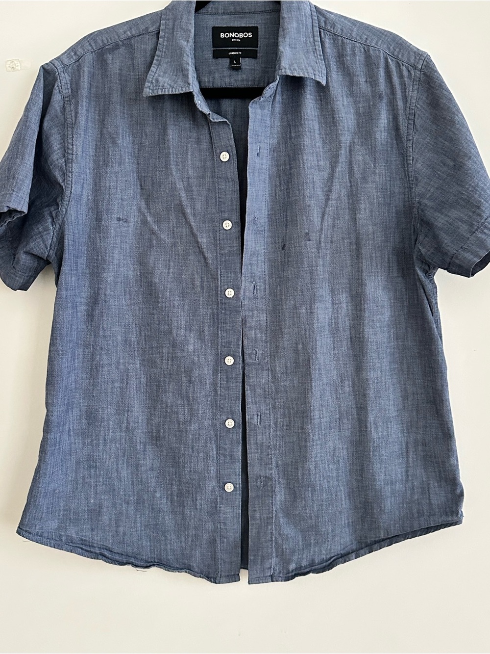 Bonobos Men’s Short-Sleeve Button-Down Shirt in Chambray Blue